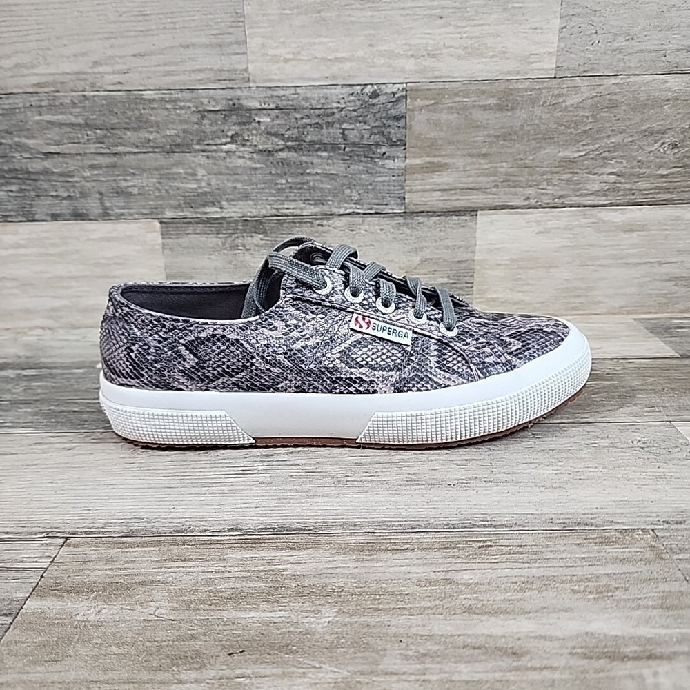Superga‎ Womens Snake Print Sneakers Size 7.5 Lace Up Shoes